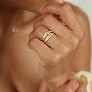 Gina Pave Signet Ring by Caitlyn Minimalist